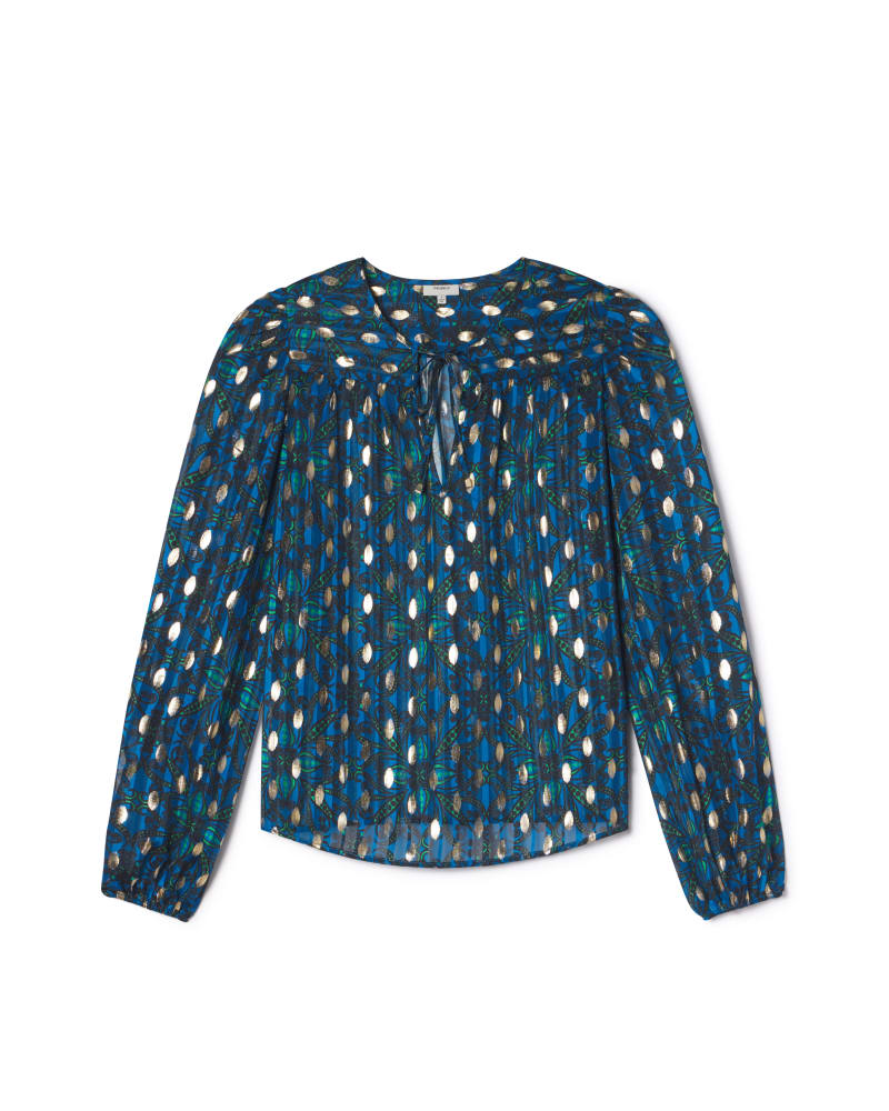 Front of a plus size Bethany Top in Aquamarine Multi by The Odells. | dia_product_style_image_id:253079